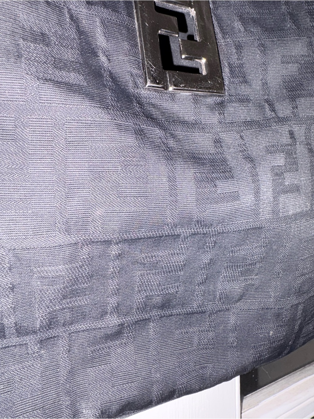 Fendi Black Tote with Silver FF Plaque - Picture 3 of 6